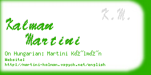kalman martini business card